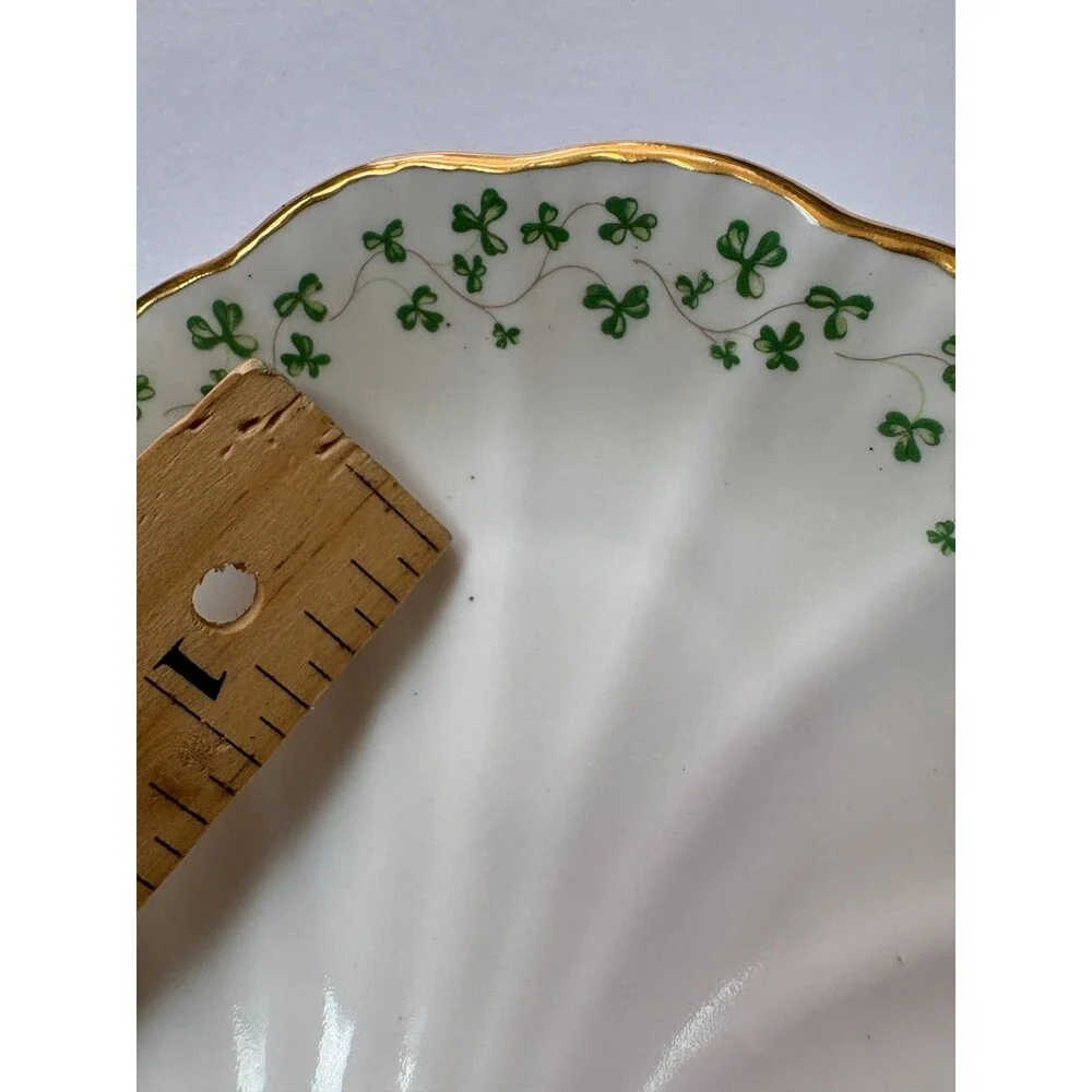 Royal Tara Trinket Dish Ireland Shamrock Shell Shape Celtic Irish China 4.4